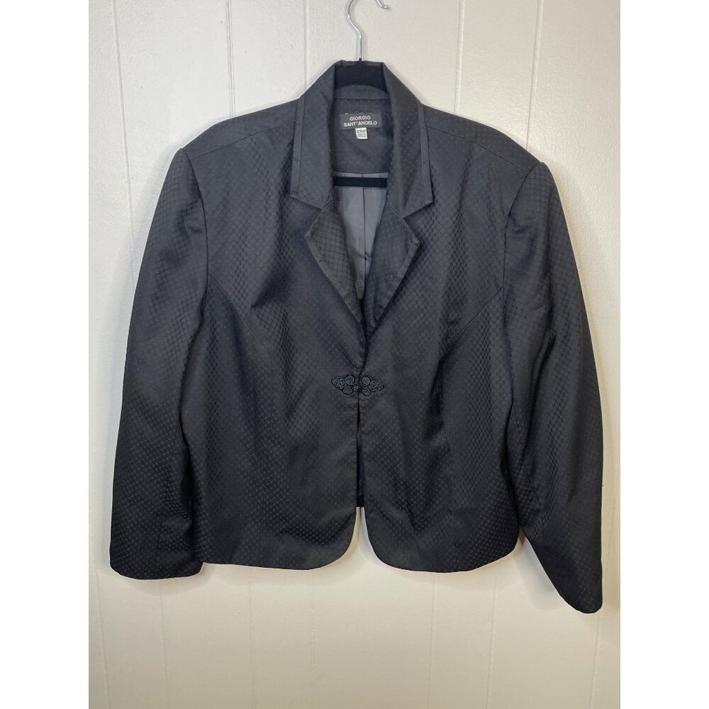Giorgio SantAngelo Womens Black Textured Blazer 24W